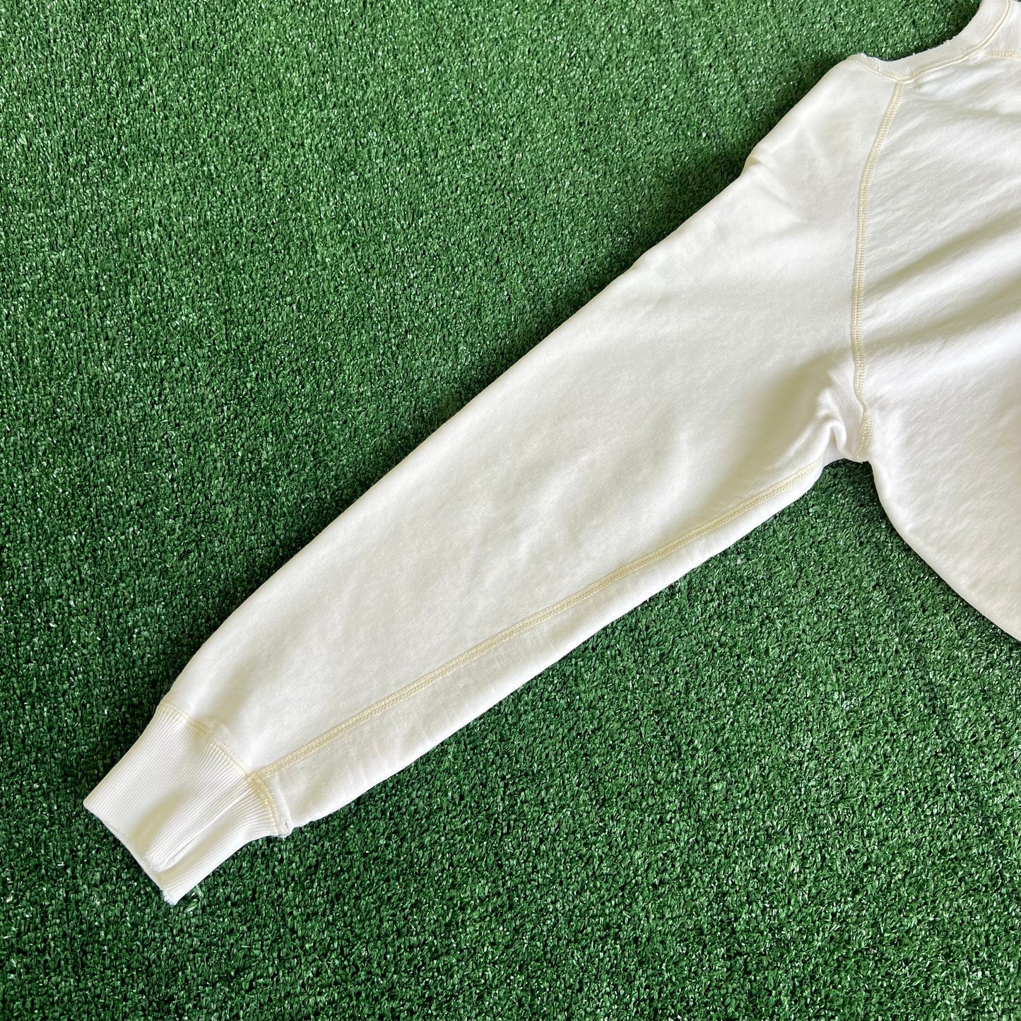 90s Polo Ralph Lauren French Terry White Distressed Sweatshirt - Small