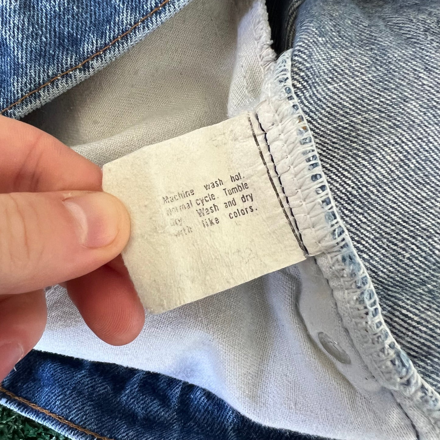 80s Levi's Orange Tab 20517-0217 Bootcut Flare Whisker Blue Jeans 33x30"