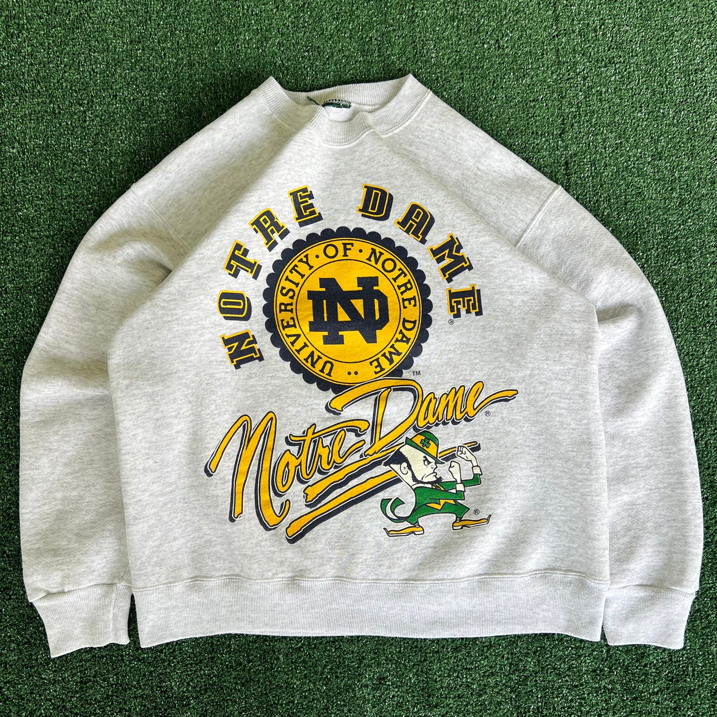 90s Notre Dame Fighting Irish Gray Sweatshirt - Medium