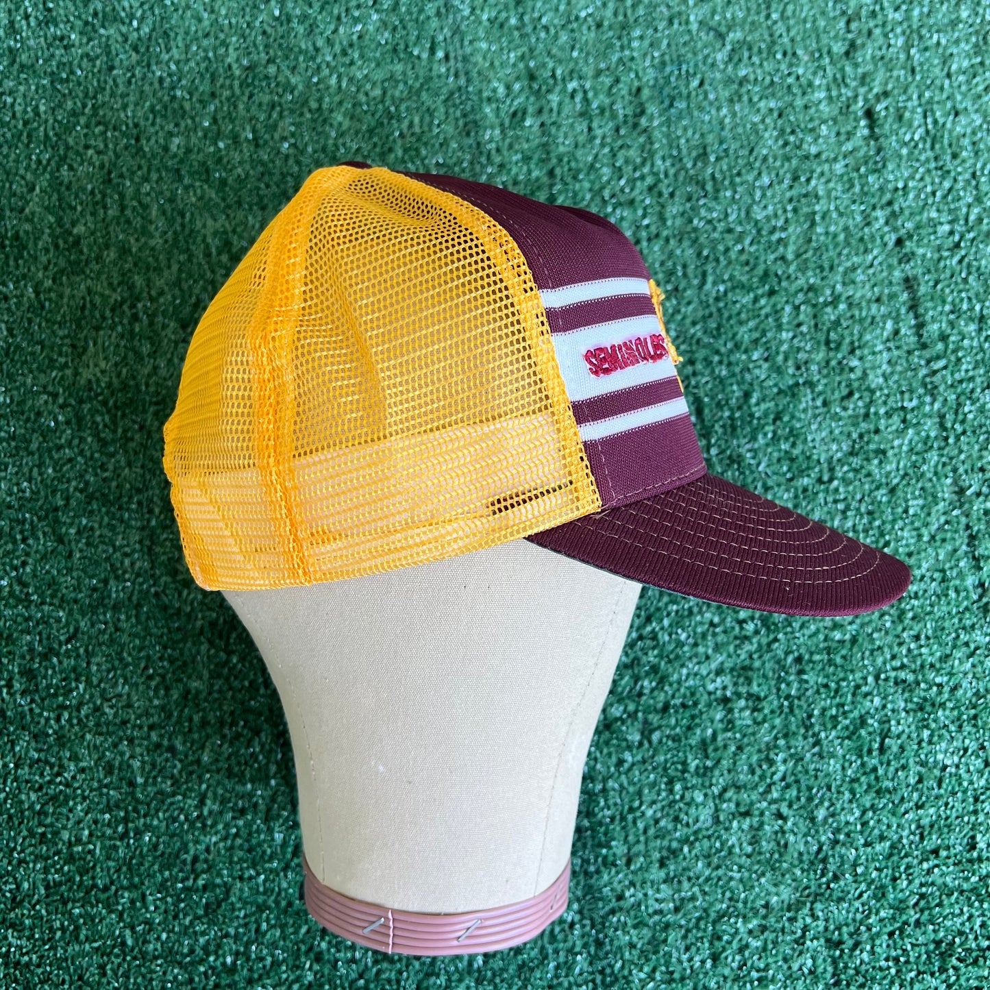 70s Florida State Seminoles 3 Stripe Trucker Snapback Hat