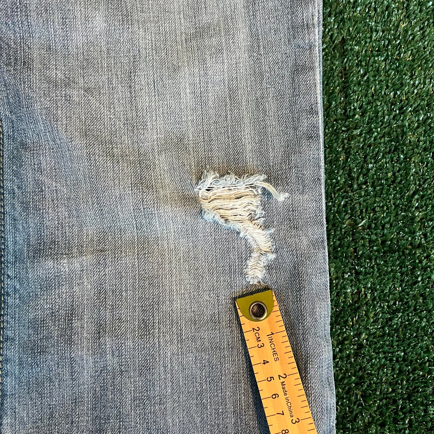 Y2K MEK Baggy Wide-Leg Bootcut Flared Light Wash Blue Jeans - 36x30" 20.5" Openings