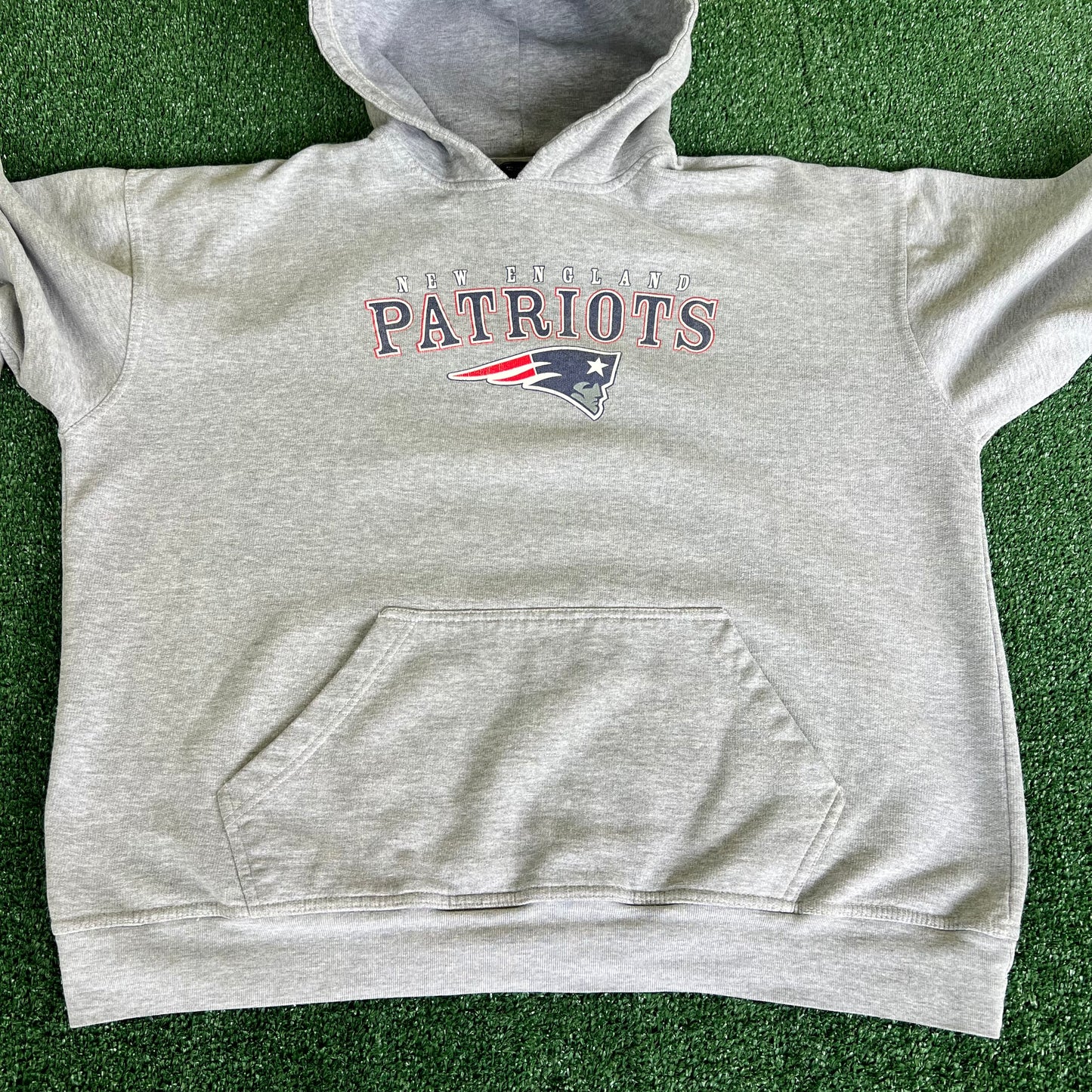 Y2K NFL New England Patriots Gray Boxy Hoodie - XL