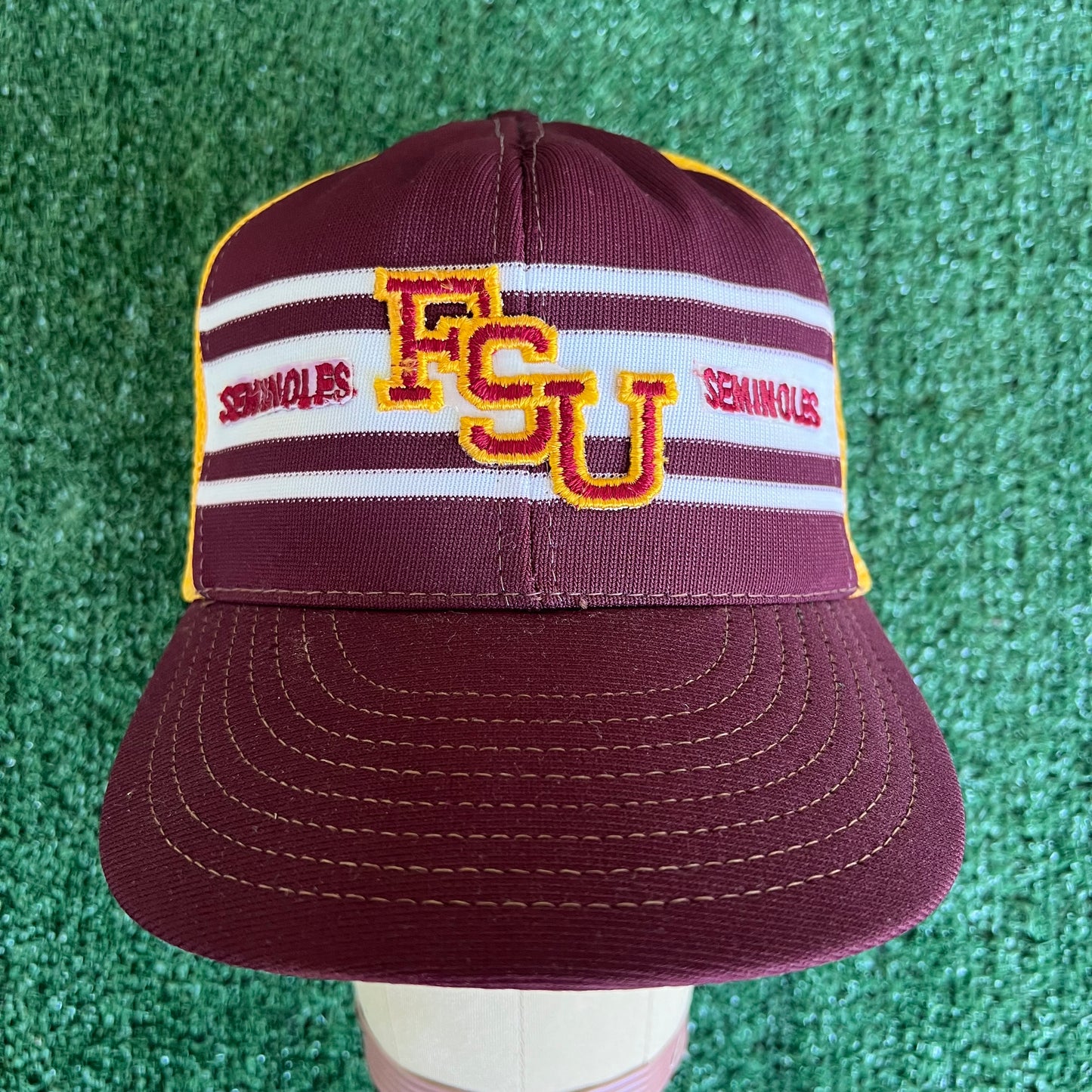 70s Florida State Seminoles 3 Stripe Trucker Snapback Hat