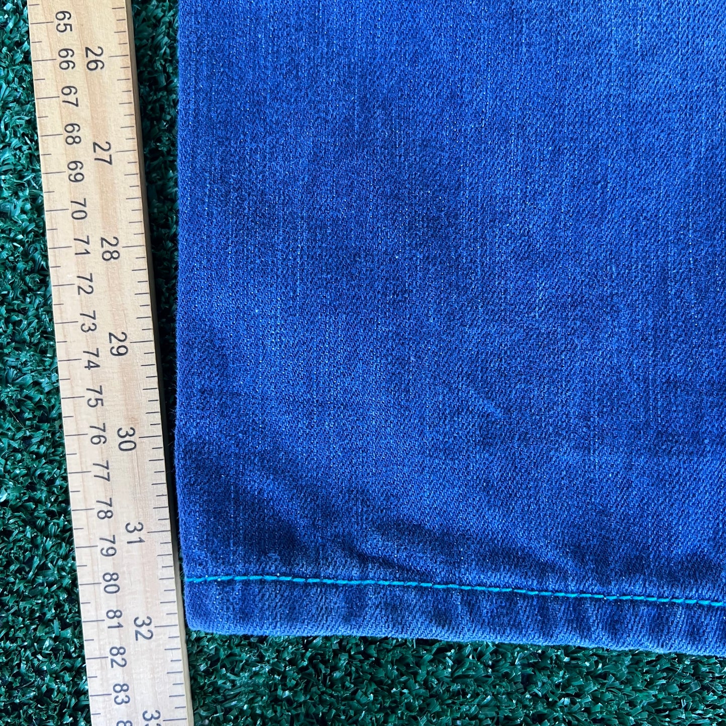 Y2K Songs Of Freedom Dark Blue Baggy Embroidered Jeans - 37x32" 20" Opening
