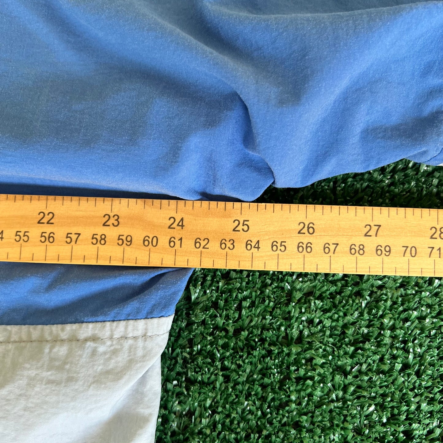 80s Nike Gray Blue Boxy Hooded Windbreaker Jacket - Large