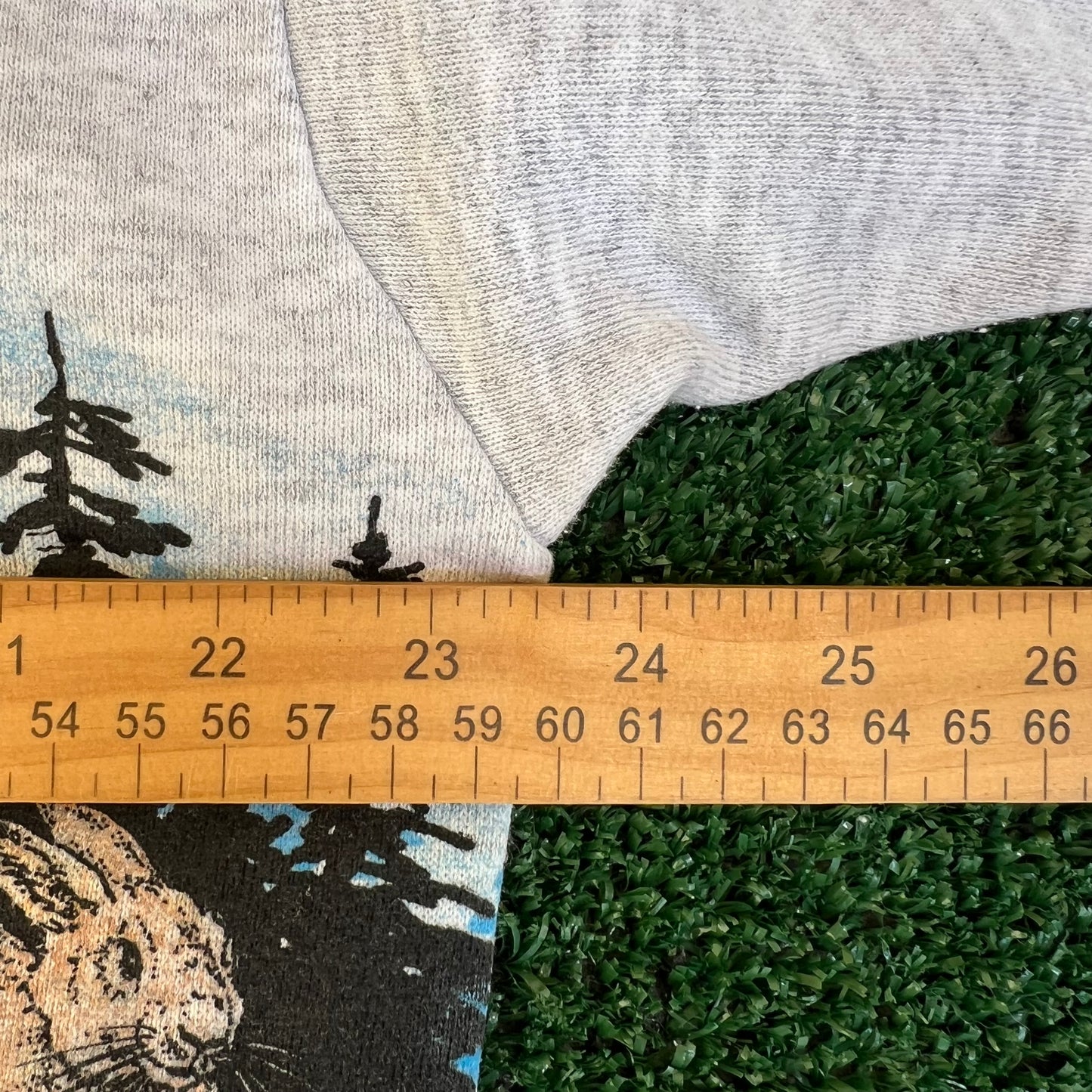 VTG 90s Men's Kaibab National Forest AZ Wolf Wrap Around Print Gray Sweatshirt - XL