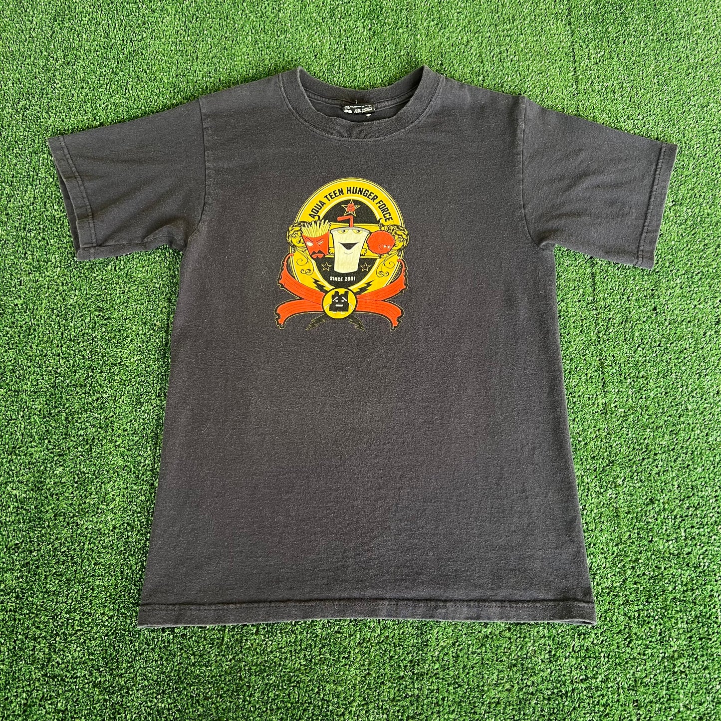 Y2K Adult Swim Cartoon Network Aqua Teen Hunger Force T-Shirt Small 17.5x25"