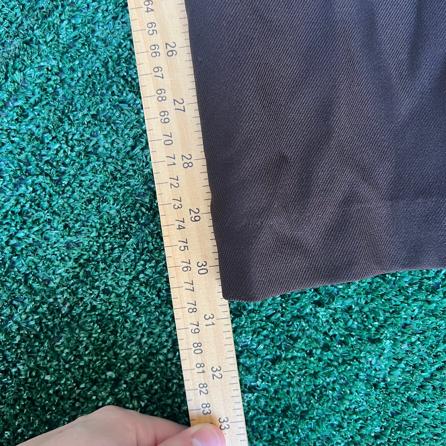 Vintage 70s Mens Polyester Disco Big Bell Bottoms Dark Brown - 33x30" 24" Openings