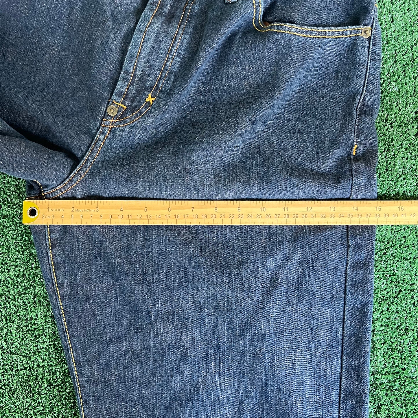 Y2K Men's Sean John Baggy Wide-Leg Indigo Jeans 37x32" 20" Opens JNCO Style