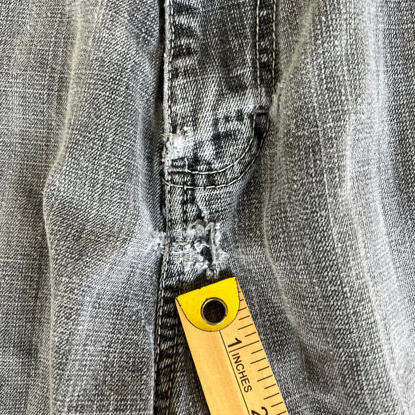 Y2K Southpole Faded Gray Baggy Distressed Jean Shorts - 40x13"