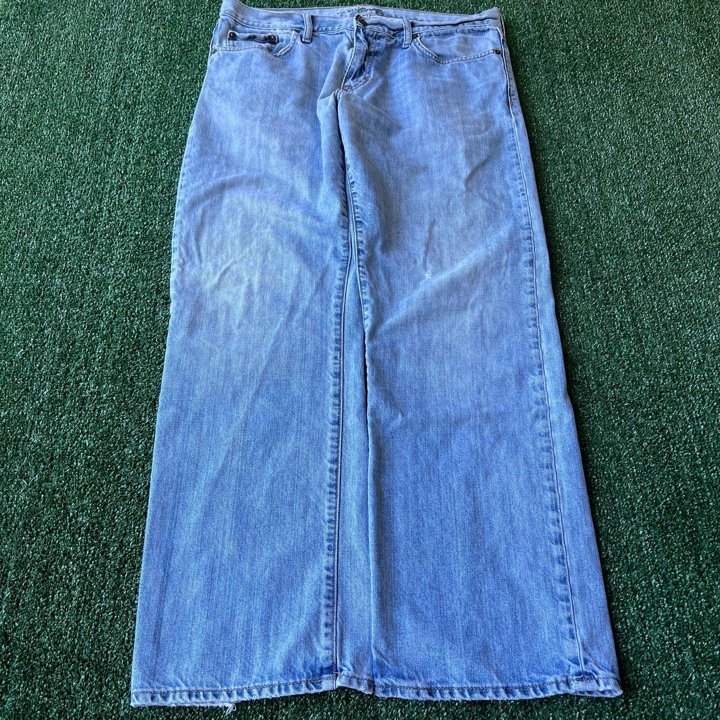 Y2K Old Navy Loose Light Blue Baggy Straight Jeans - 36x30" 19" Open Southpole