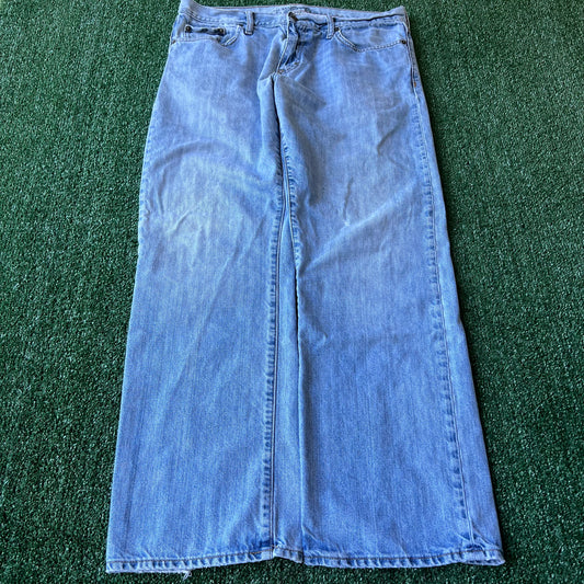 Y2K Old Navy Loose Light Blue Baggy Straight Jeans - 36x30" 19" Open Southpole