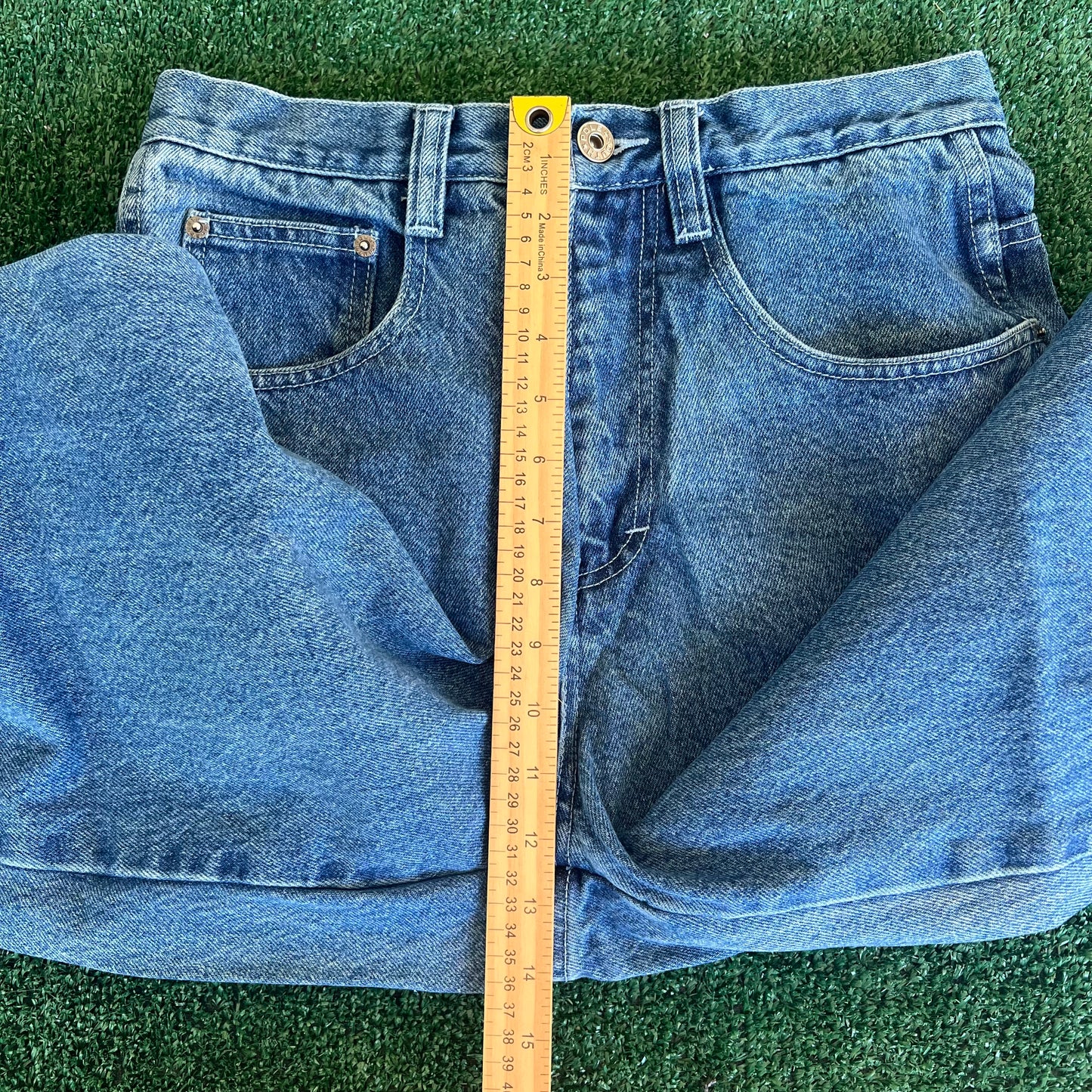 90s SouthPole Baggy Straight Skate Carpenter Embroidered Blue Jeans - 29x28.5"