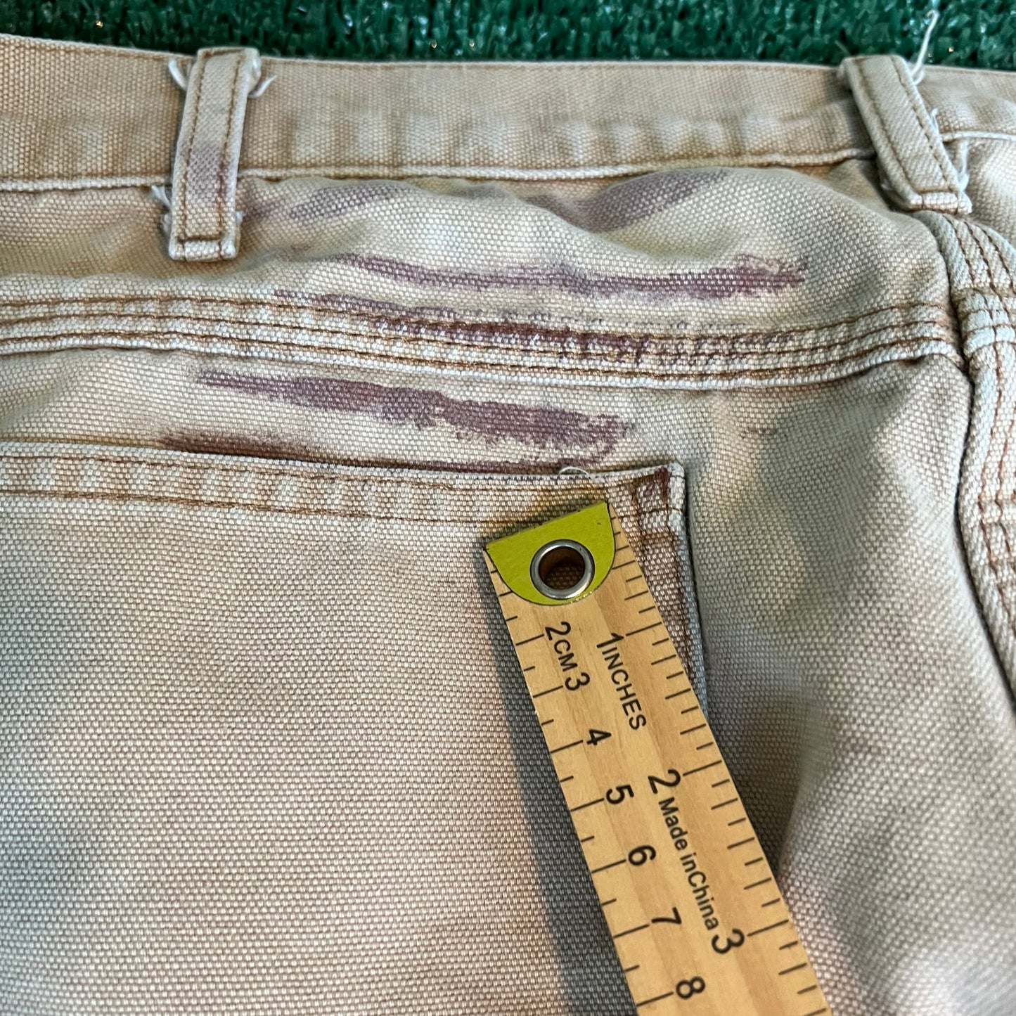Y2K Dickies Baggy Straight Sun Faded Beige Canvas Carpenter Pants - 38x28" 18" Openings