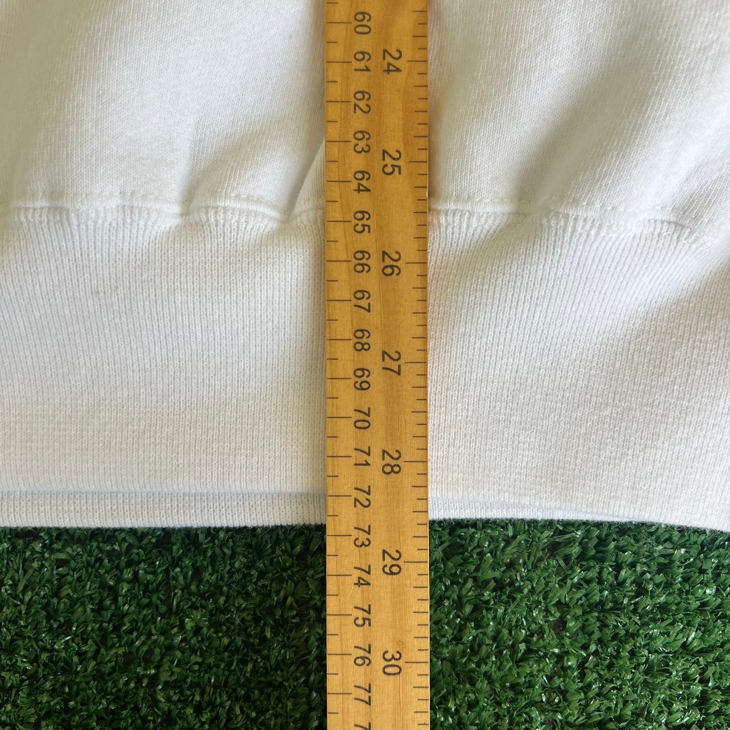 90s Russell Athletic Boxy Blank White Crewneck Sweatshirt - 2XL