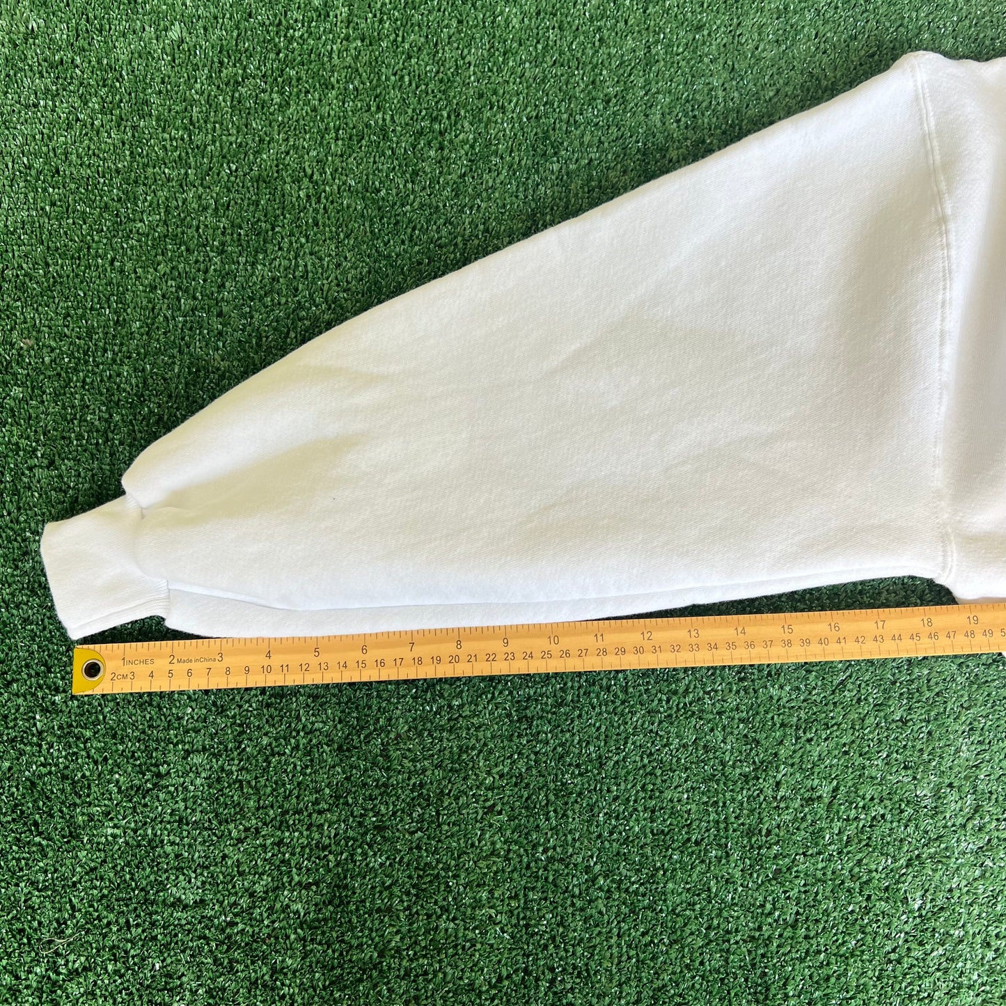 90s Russell Athletic Boxy Blank White Crewneck Sweatshirt - 2XL