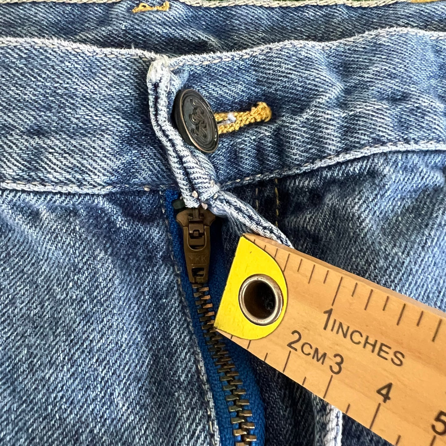 Y2K Bad Boy Records Blue Baggy Wide-Leg Jeans - 37x33.5" 20" Opening