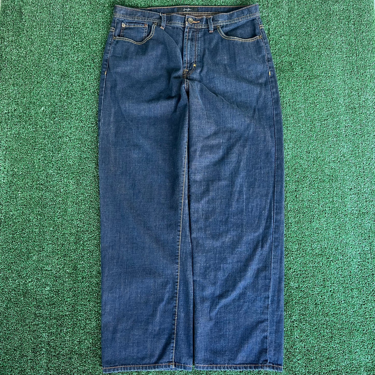 Y2K Men's Sean John Baggy Wide-Leg Indigo Jeans 37x32" 20" Opens JNCO Style