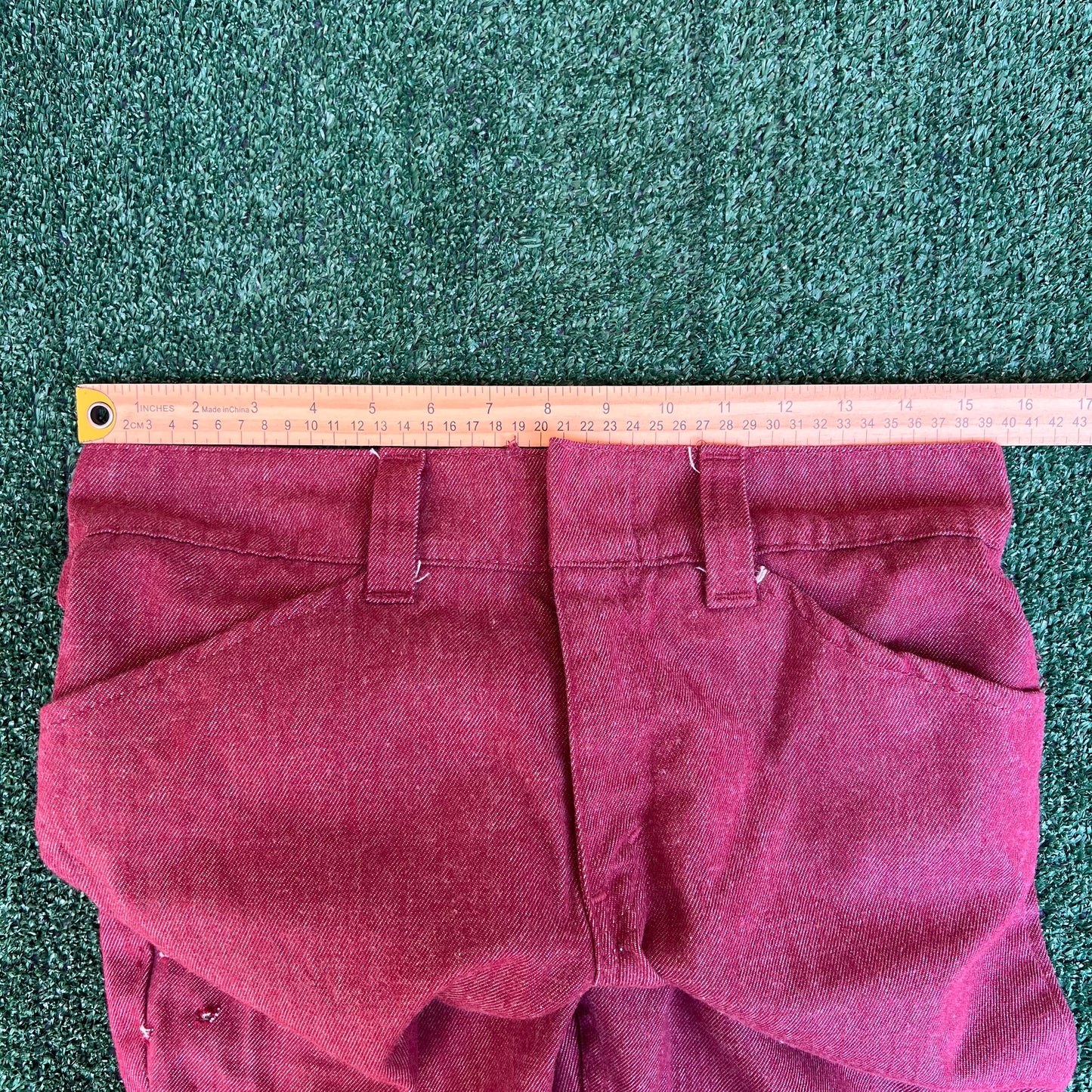 Vintage 60s 70s Levi's 684 Red Denim White Tab Scovill Big Bell Bottoms - 31x30"