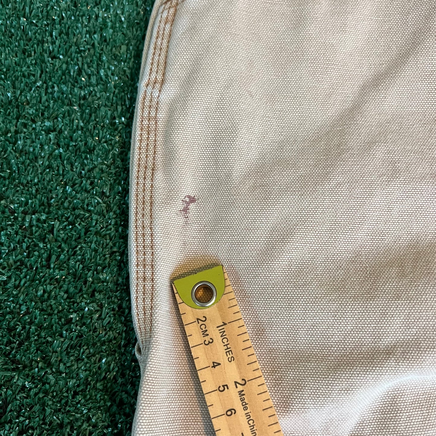 Y2K Dickies Baggy Straight Sun Faded Beige Canvas Carpenter Pants - 38x28" 18" Openings