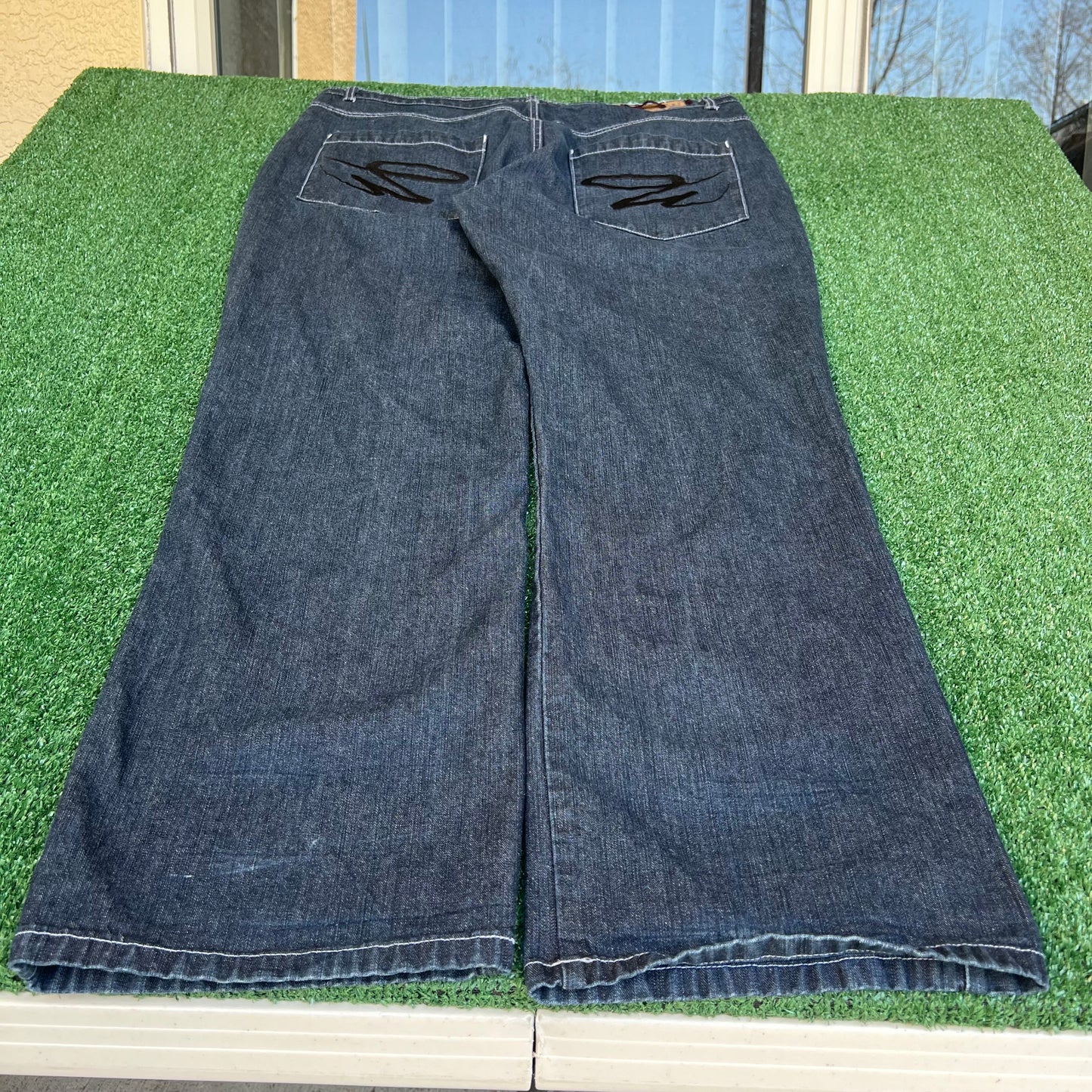 VTG Y2K Willie Esco Baggy Wide-Leg Blue Jeans 42x34" 20" Opens Southpole Style
