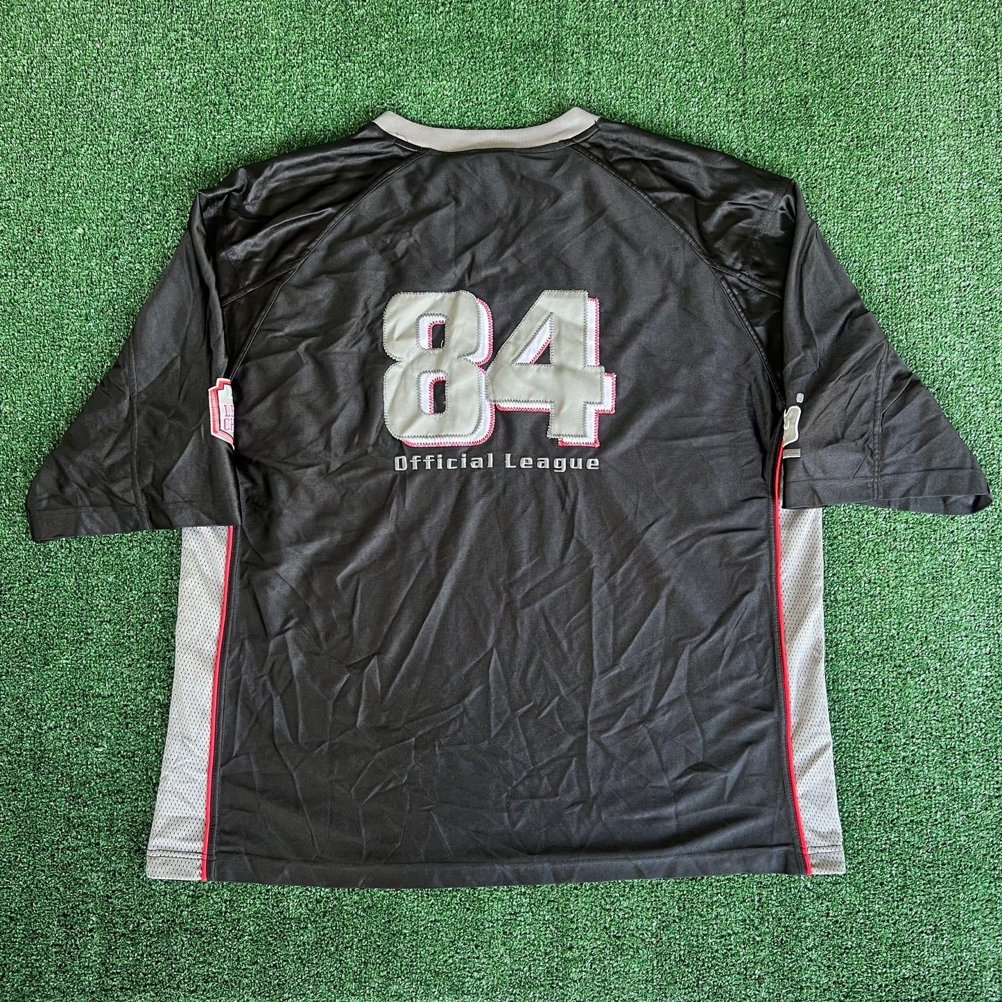 Y2K PNB Nation Hip Hop Baggy 84 Black Gray Football Jersey - XL 28x32"