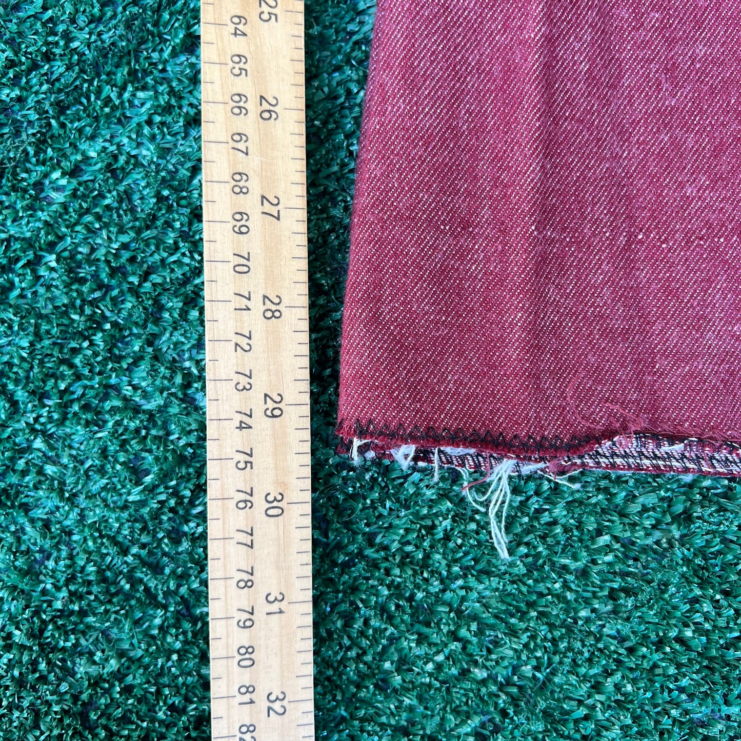 Vintage 60s 70s Levi's 684 Red Denim White Tab Scovill Big Bell Bottoms - 31x30"