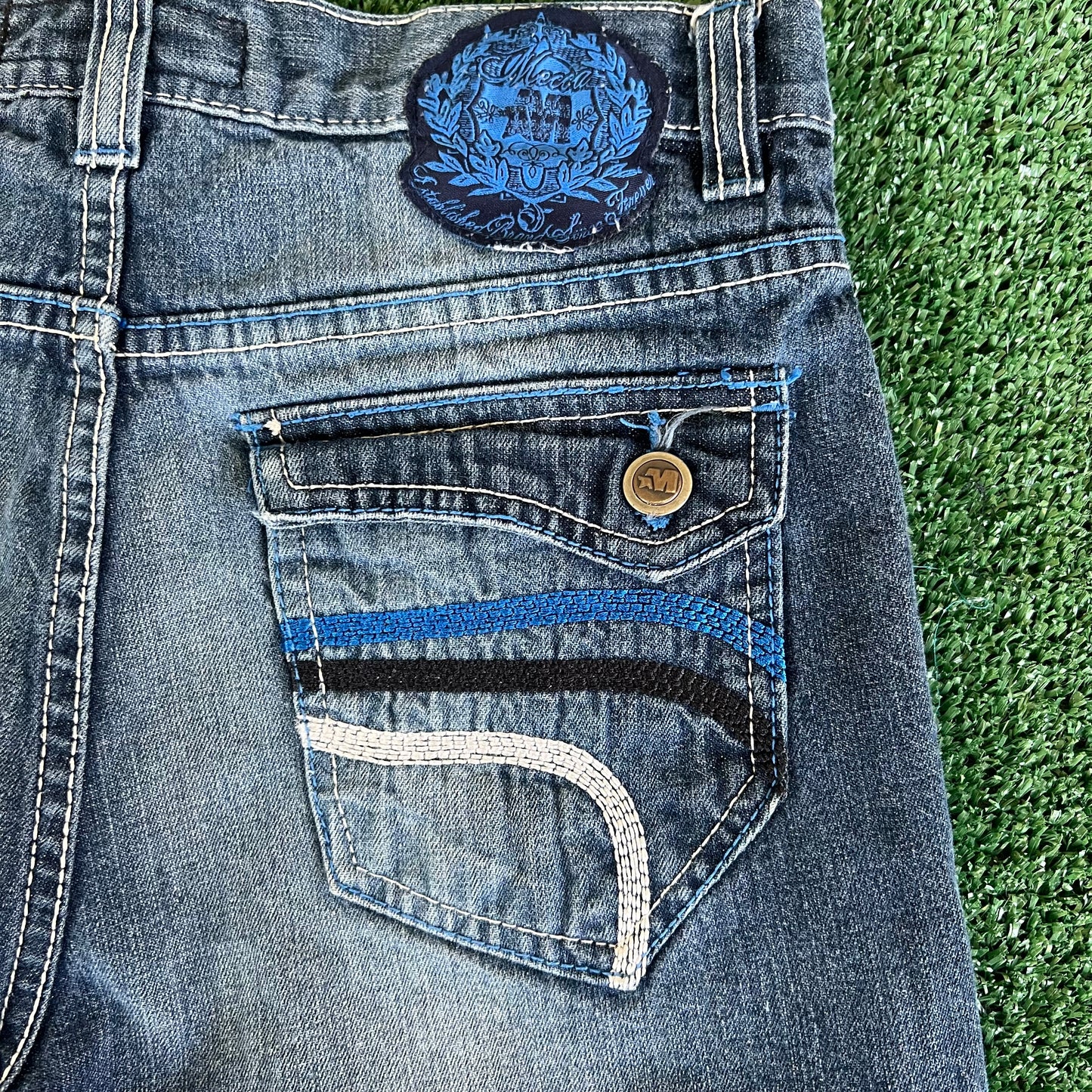 Y2K Mecca Blue Jean Shorts - 28x12.25"