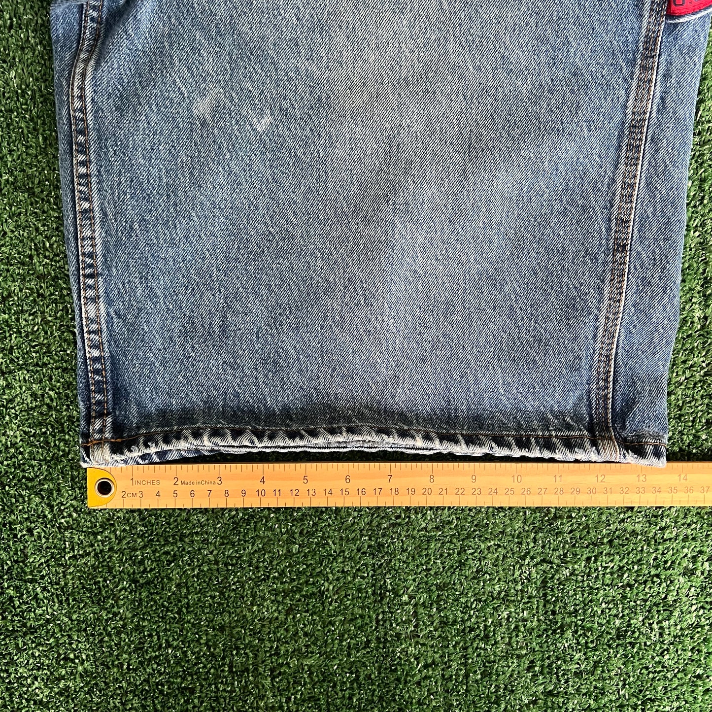 Y2K Men's US Polo Assn Baggy Carpenter Skate Blue Denim Shorts Jorts - 39x13"