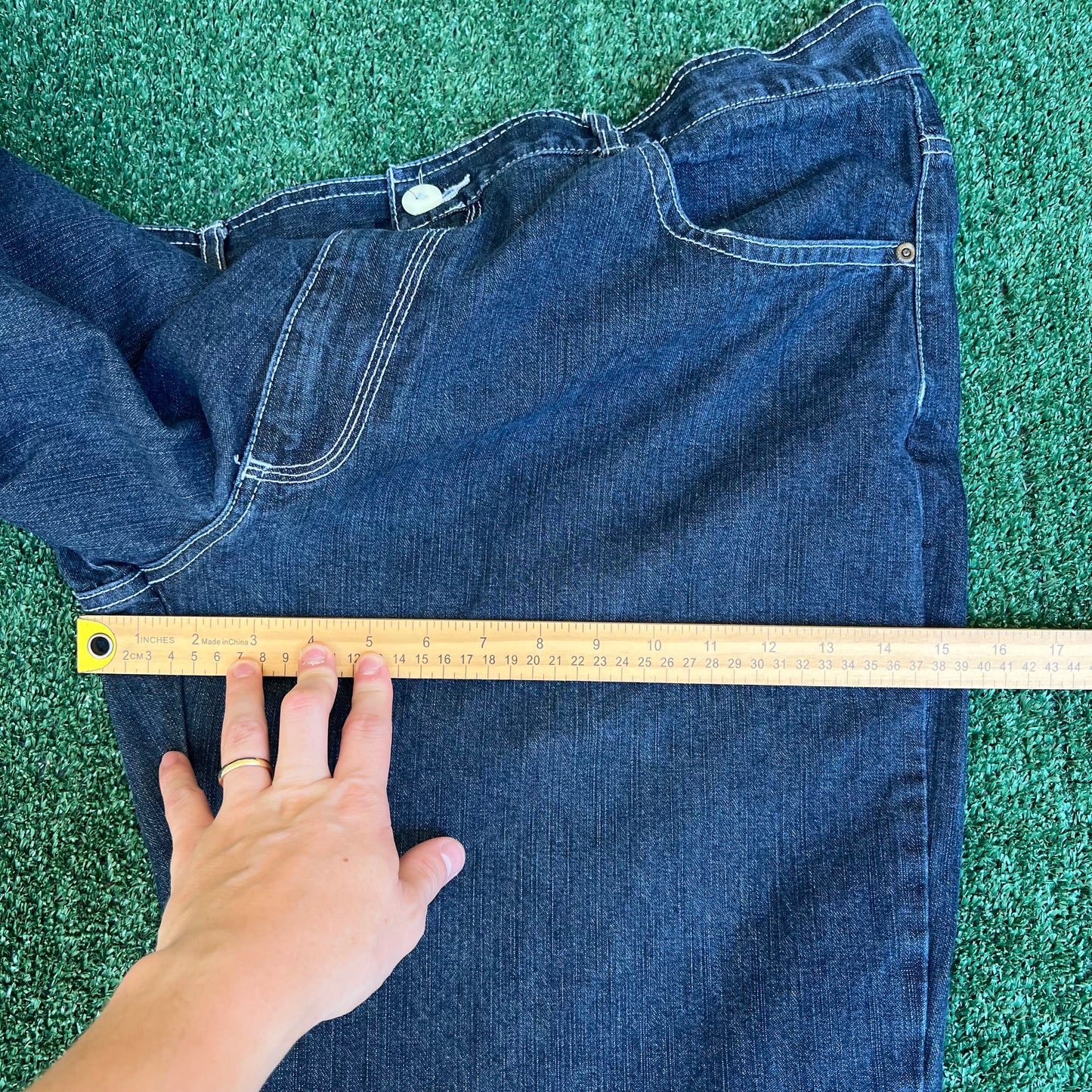 VTG Y2K Willie Esco Baggy Wide-Leg Blue Jeans 42x34" 20" Opens Southpole Style