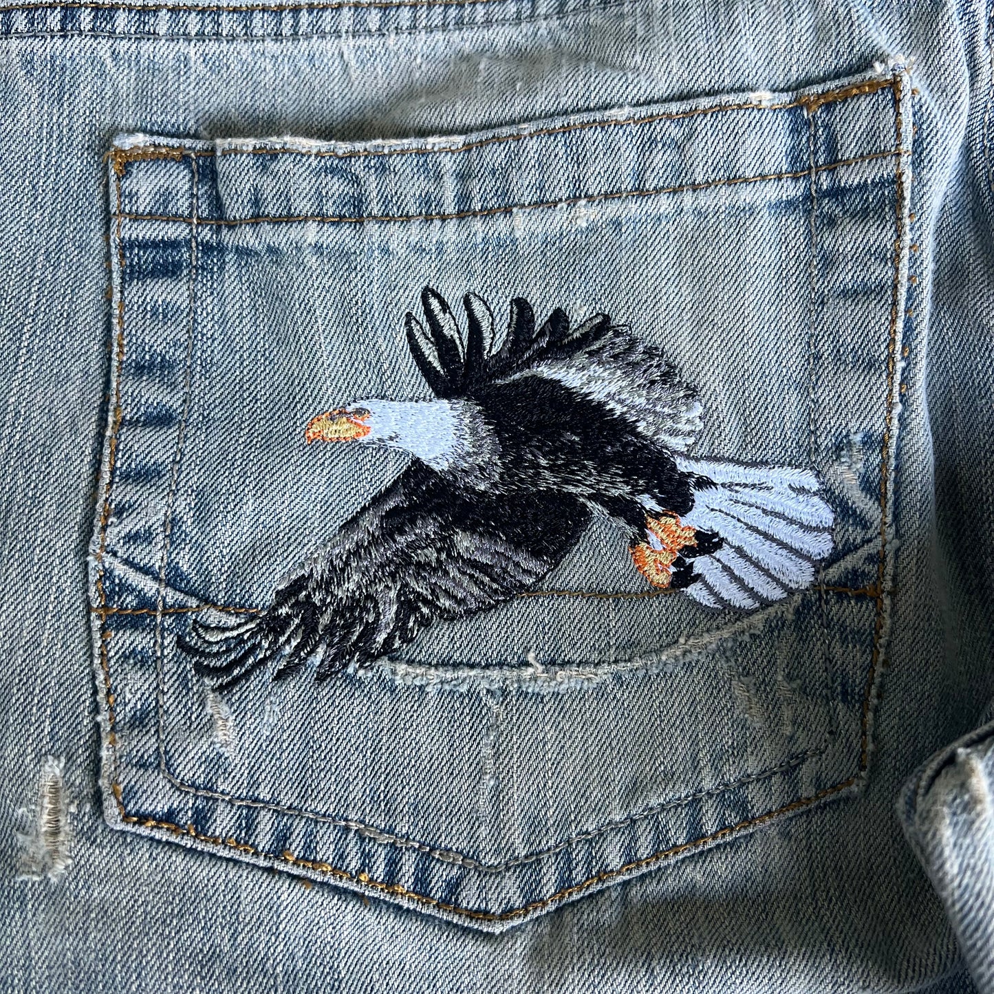 Y2K Surplus Eagle Wide-Leg Baggy Blue Jeans - 34x32.5" 20" Opens