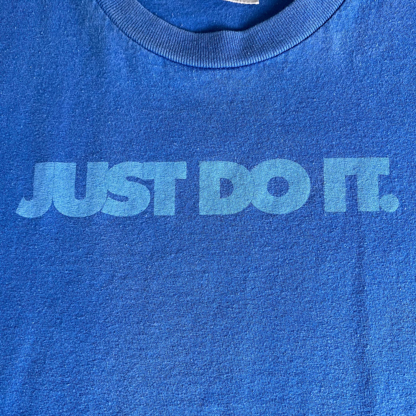 Y2K Nike Silver Tag Just Do It Spellout Blue T-Shirt - XL