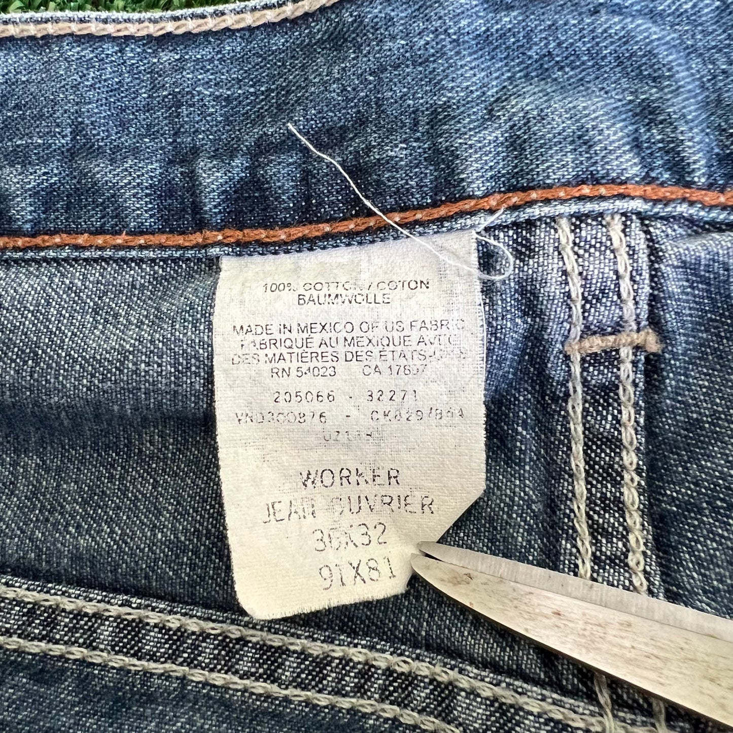 90s Y2K GAP Worker Baggy Wide-Leg Blue Jeans - 37x32" 20.5" Openings