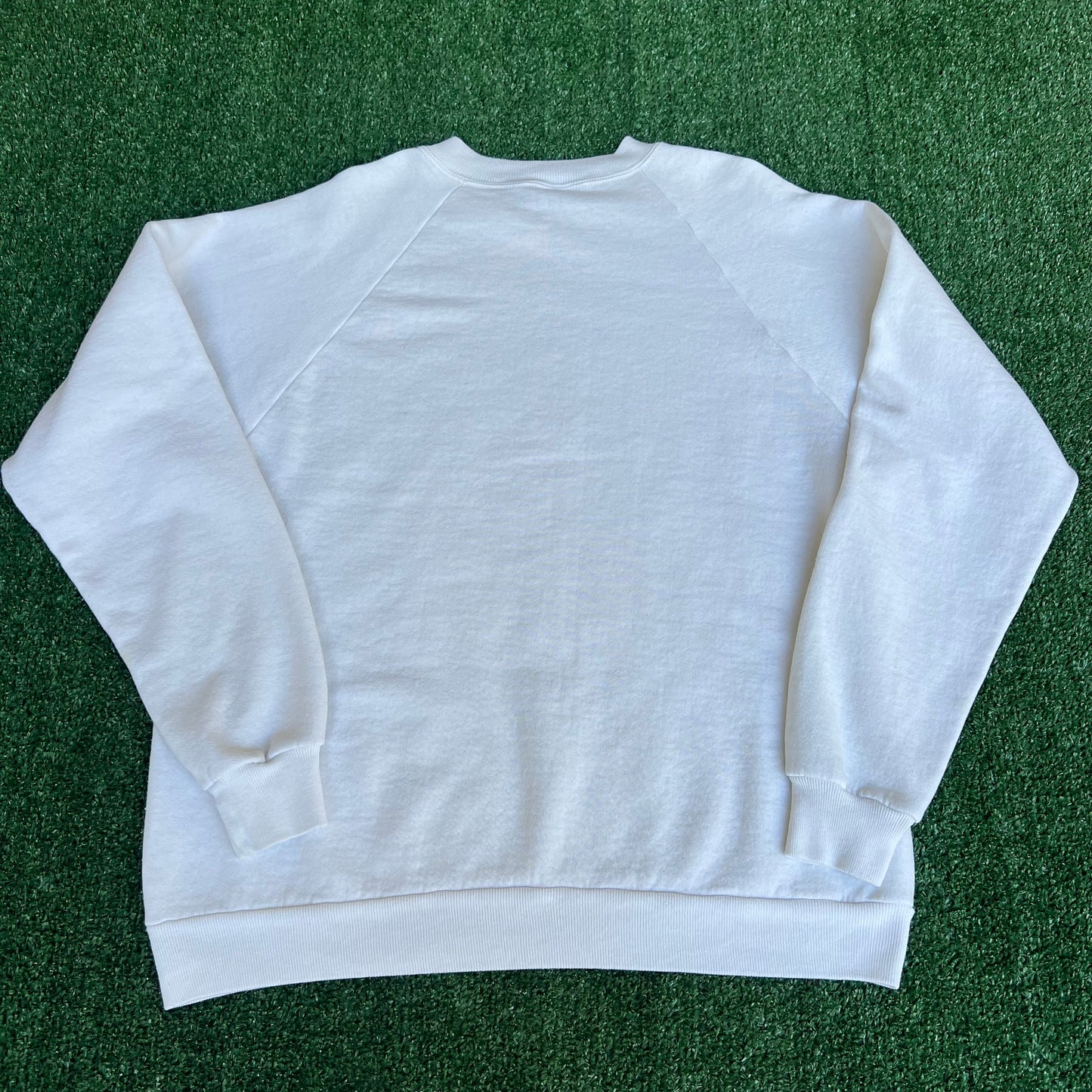 VTG 80s Men's Disney Character Fashions Mickey Mouse White Raglan Sweatshirt - XL