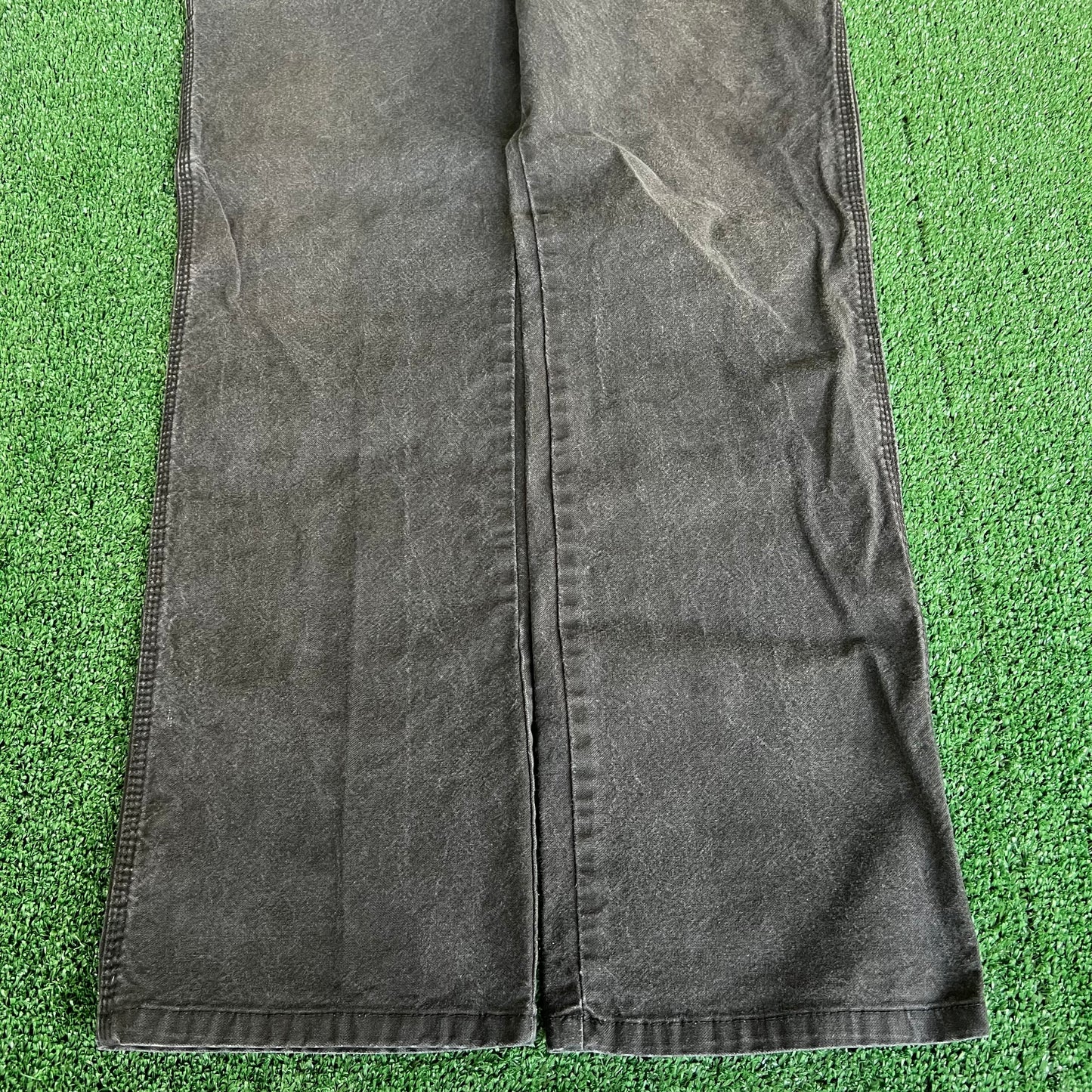 Dickies Carpenter Baggy Faded Black Canvas Pants - 35x32" 18" Openings