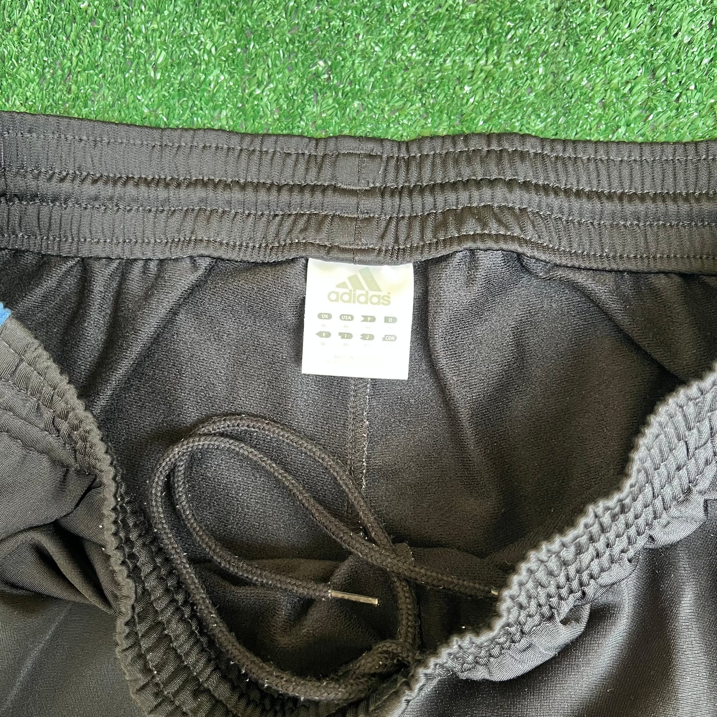 Vintage Y2K Men's Adidas Black Blue Baggy Track Pants - XL 35x32.5" 19" Openings