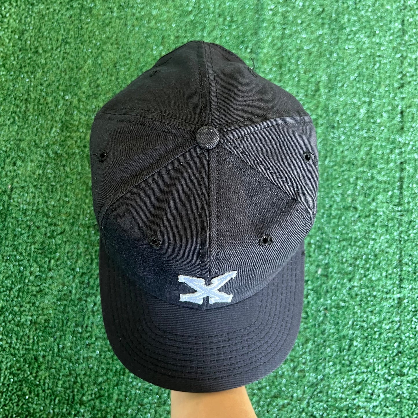 90s Black Malcolm X Blockhead Black Wool Snapback USA Made Hat Cap