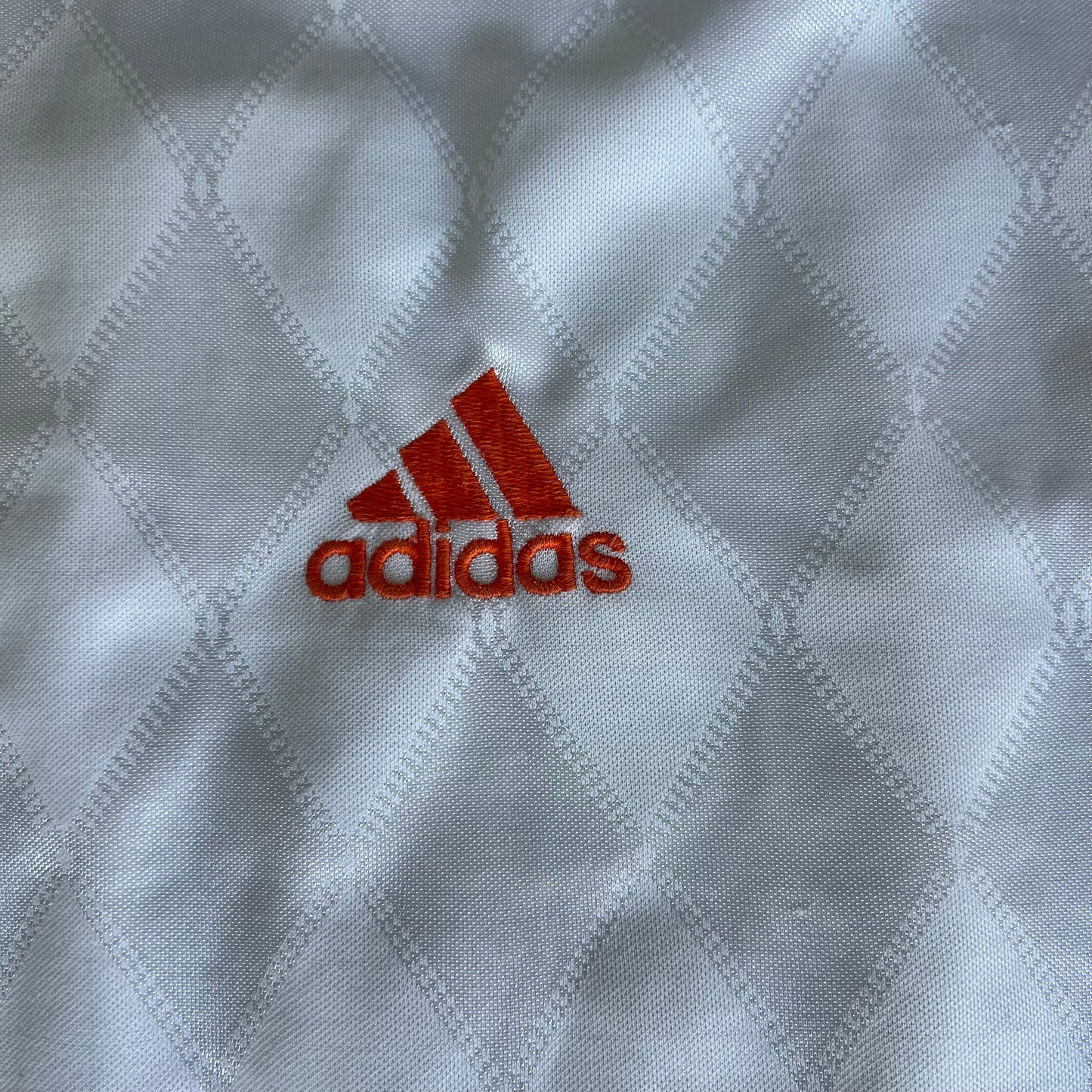 90s Adidas White Orange Gray Stripe Goalkeeper Soccer Jersey - XL