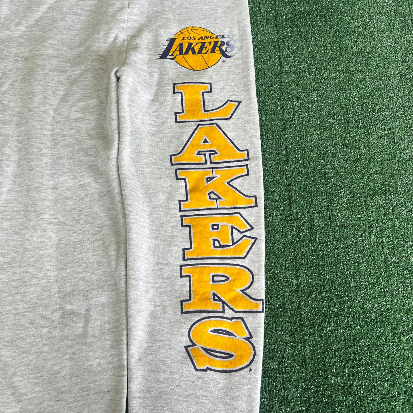 80s 90s Jerzees NBA Los Angeles Lakers Gray Jogger Sweatpants XL 38x29"