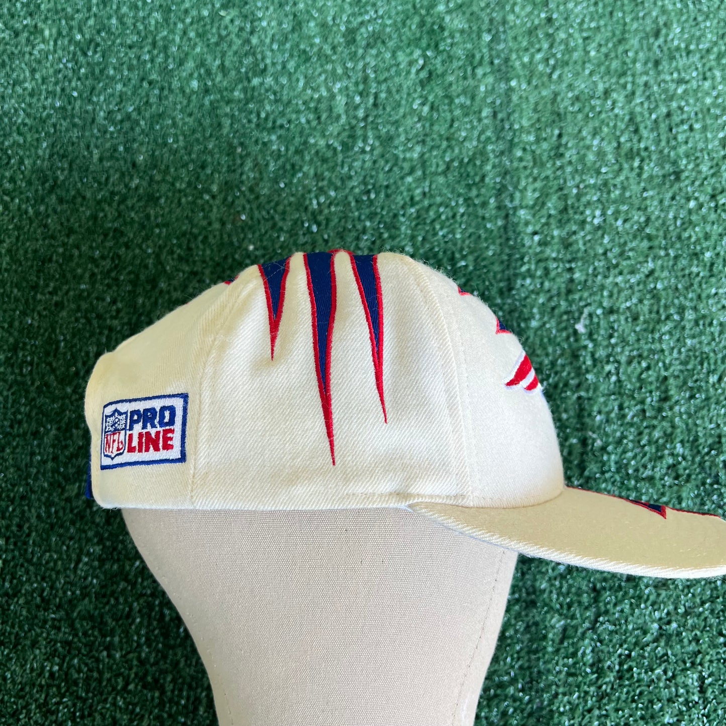 90s Starter NFL New England Patriots Shockwave Blue White Strapback Hat