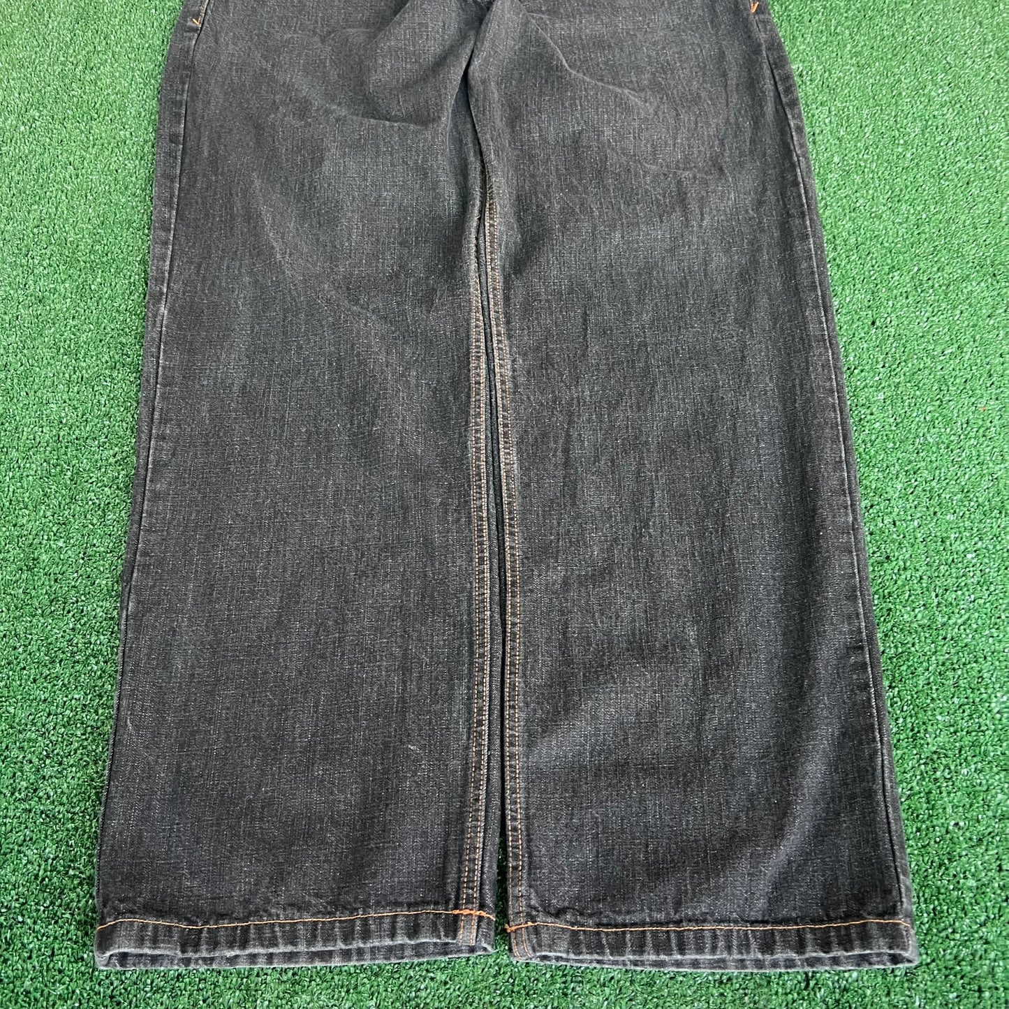 Y2K Men's Born in the Bronx Baggy Wide-Leg Black Jeans - 40x33" 20" Openings