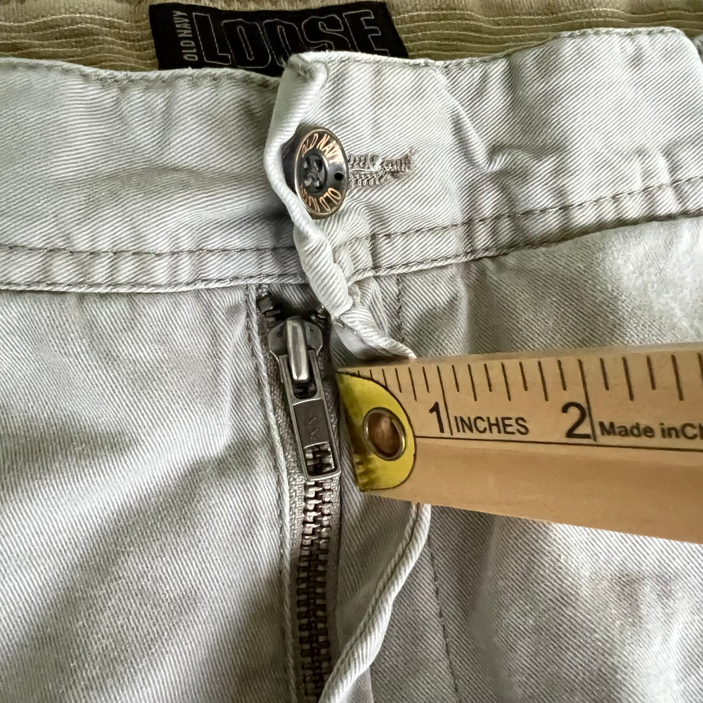 Y2K Old Navy Loose Baggy Wide-Leg Khaki Pants - 34x28" 21" Openings