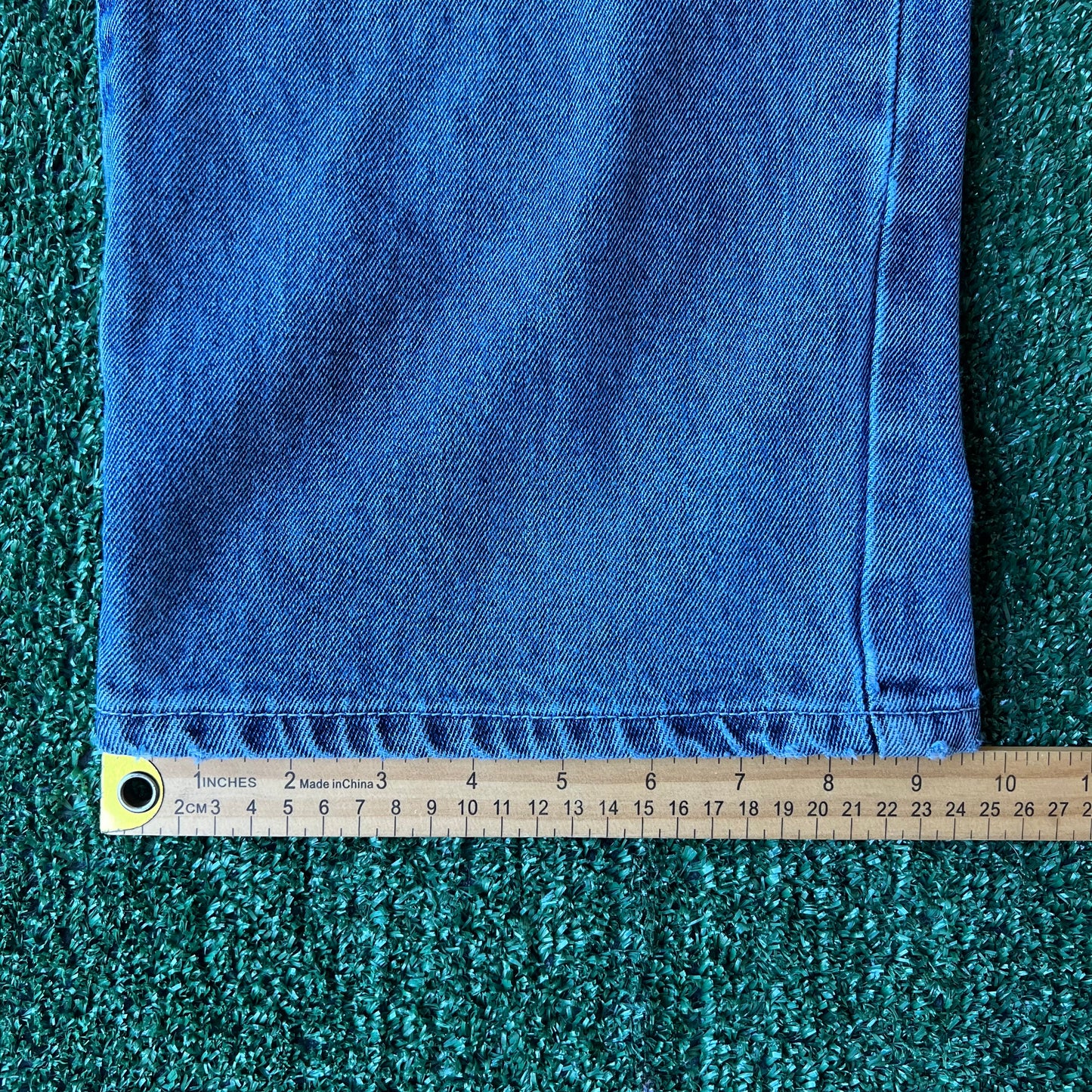 Y2K Koman Baggy Straight Distressed Blue Jeans - 35x30" 19" Open Southpole Style