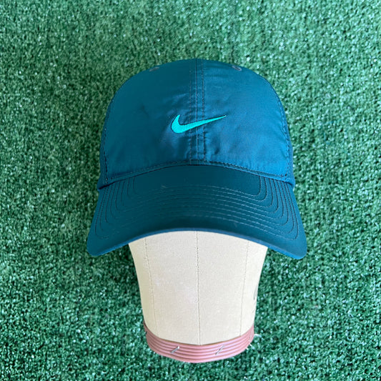 Y2K Nike Dark Teal Dri-Fit Running Performance Strapback Hat