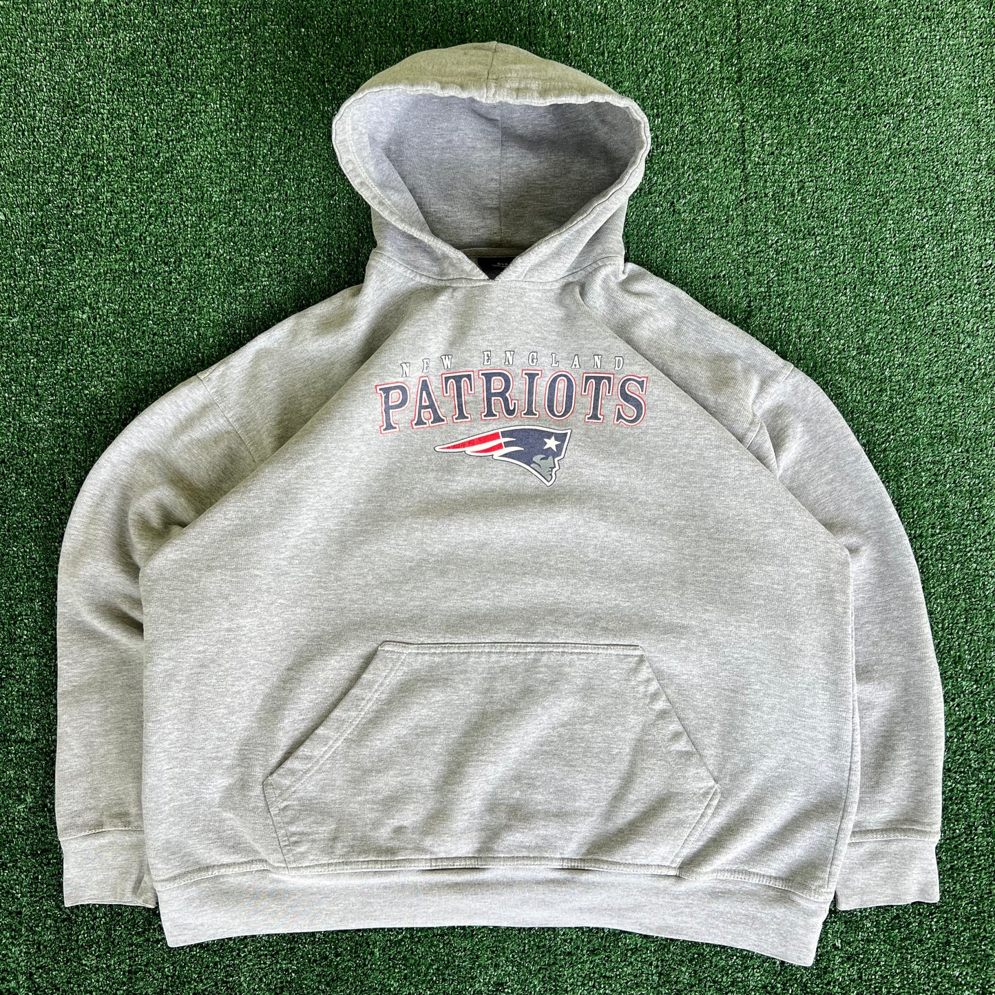 Y2K NFL New England Patriots Gray Boxy Hoodie - XL