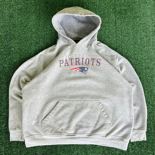 Y2K NFL New England Patriots Gray Boxy Hoodie - XL