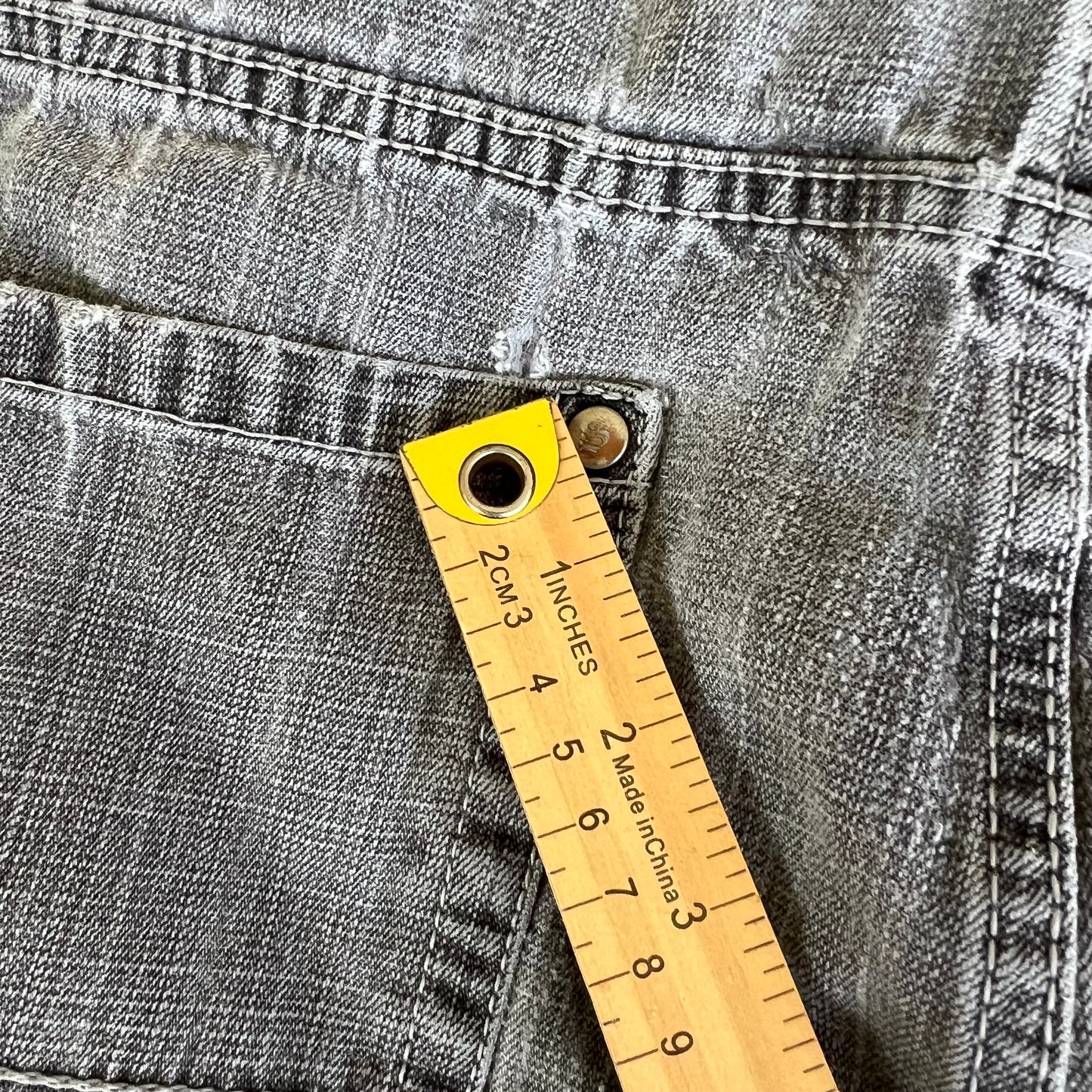 Y2K Southpole Faded Gray Baggy Distressed Jean Shorts - 40x13"
