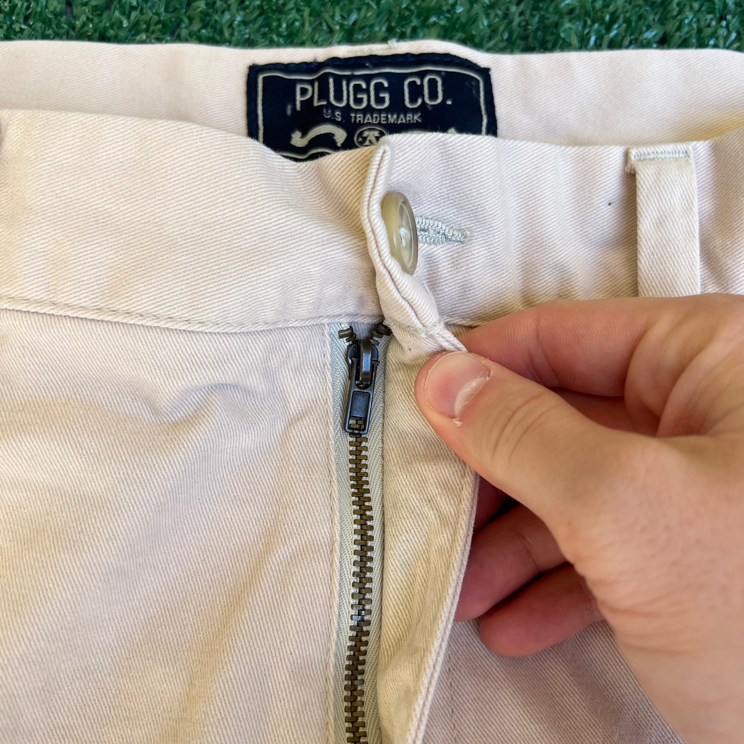 Vintage Y2K Men Plugg Baggy Wide-Leg Khaki Pants - 38x30" 20" Open Southpole Style
