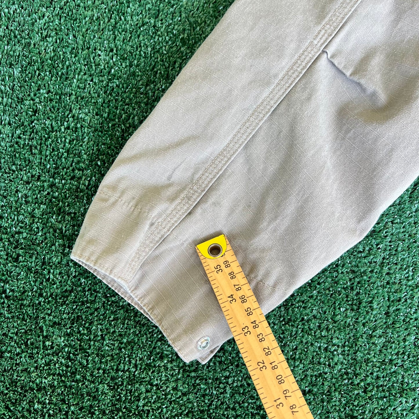 Carhartt Collared Flint Canvas Ripstop Flap Pocket Zip-Up Jacket - Large