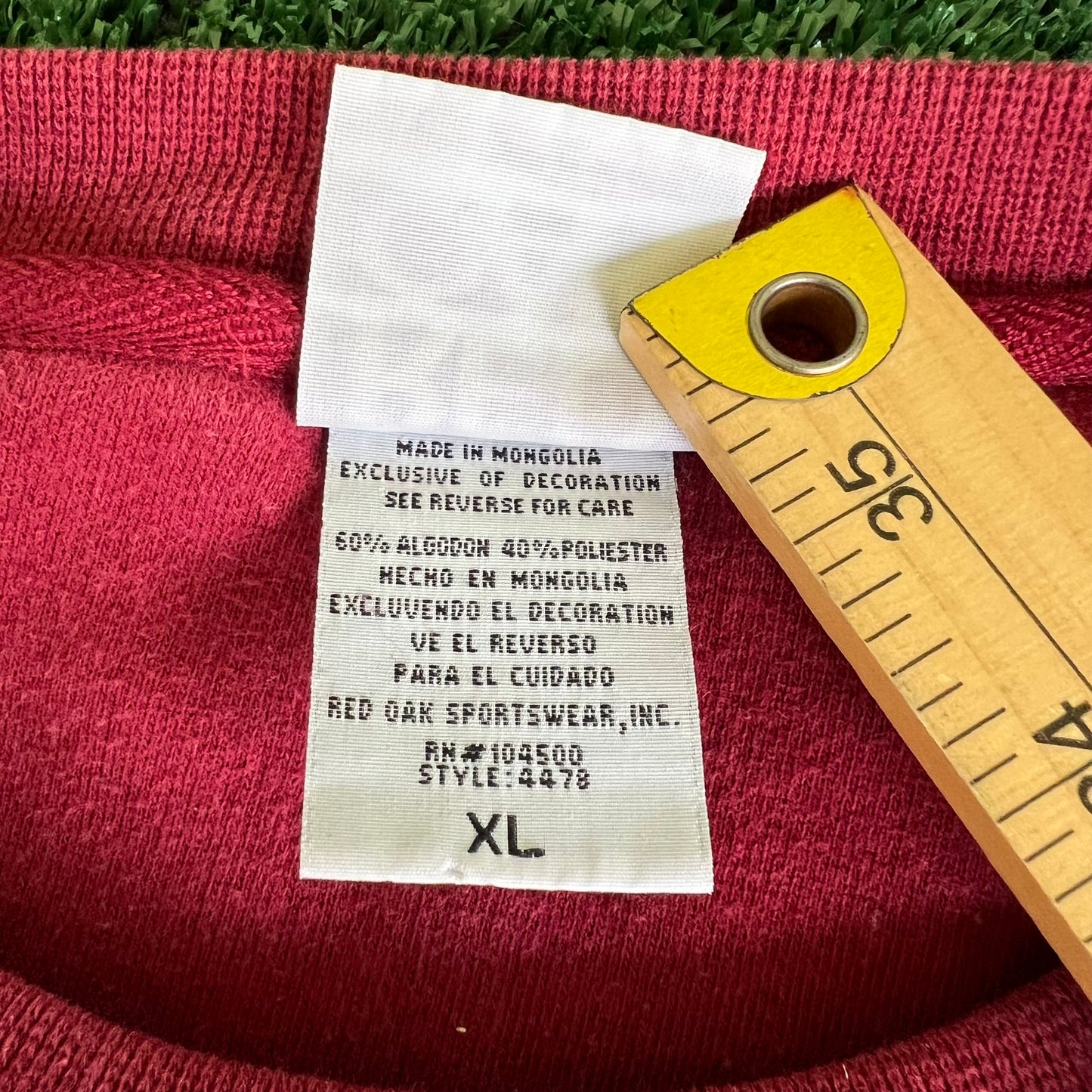 90s Red Oak Florida State Seminoles FSU Garnet Embroidered Boxy Sweatshirt - XL